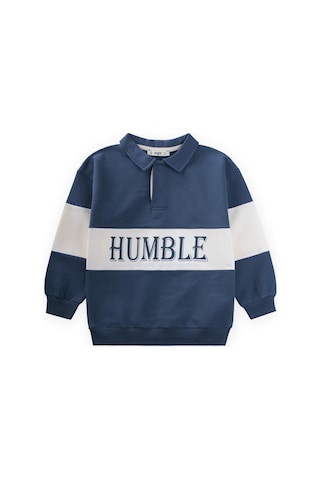 Cigit Polo Yaka Baskılı Erkek Çocuk Sweatshirt - Lacivert