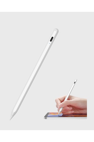 Typec Şarjlı Dokunmatik Kalem İpad, İphone Ve Android Uyumlu, Sessiz Çalışan