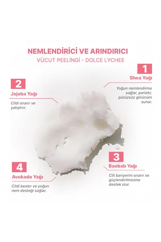 Nemlendirici Ve Arındırıcı Vücut Peelingi - Liçi Aromalı 300gr