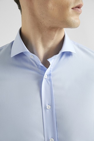 D'S Damat Ds Damat Slim Fit Mavi Düz Nano Care Gömlek 5HF02ORTSG01 Mavi