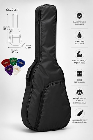 Kgc-40bk Siyah Klasik Gitar Softcase Kalın Pedli Suya Dayanıklı Gitar Kılıfı - 9010251816689