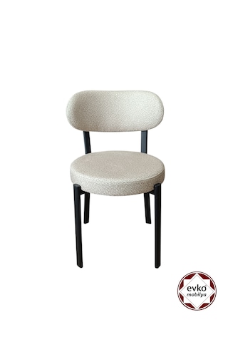 Evko Mobilya Smart Sandalye, Mutfak Salon Sandalyesi, 2 Adet Sandalye, Metal Sandalye, Yemek Sandalyesi, Otel Cafe Restoran Sandalyesi Krem
