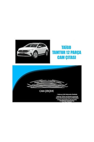 Autogp Vw Taigo Cam Çerçevesi Kenar Çıtası Krom Tamtur 2024+ 12 Parça