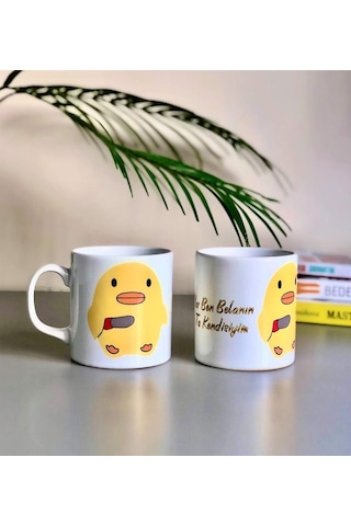 Giftmoda Yar Ben Belanın Ta Kendisiyim Civciv Tasarımlı Kupa Ve Yastık Set Genel