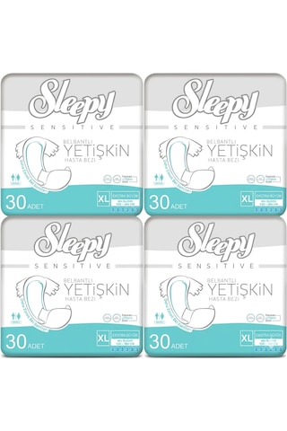 Sleepy Sensitive Belbantlı Yetişkin Hasta Bezi Xlarge 120 Adet 4x30 Paket XL
