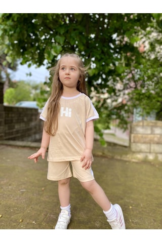 Hi Baskılı Oversize Sütlü Kahve