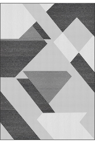 Decomia Home Dijital Kaymaz Yıkanabilir Modern Geometrik Gri Salon Halısı Mutfak Halısı Koridor Halısı Yolluk DC-4154