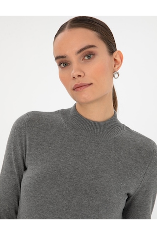 Pierre Cardin Kadın Gri Melanj Kazak /triko 50315768-vr086 Gri Melanj