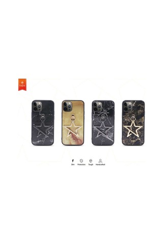 Kajsa Apple Uyumlu iPhone 12 Pro Max Kılıf Kajsa Starry Serisi Marble Kapak ZORE-218996