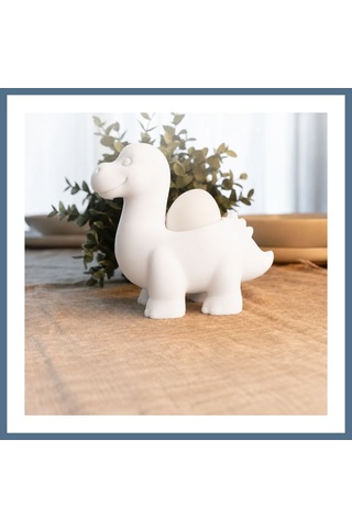 Buradabulabilirsin 3d Baskı Dinozor Yumurtalık - Sevimli Eggosaurus Yumurta Tutucu-beyaz Bbz