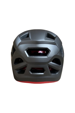 Asistan Ks-30 Mtb Bisiklet Kaskı Freeride Bisiklet Kaskı Large Beden Titanyum Kırmızı Siyah - Kırmızı