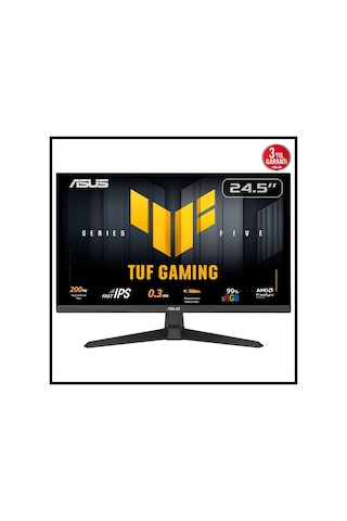 Asus Tuf Gamıng Vg259q5a 24,5" 0.3ms, 200hz, Full Hd, Dp, 2xhdmı, Hoparlör, Ips Panel, Elmb Sync Pre