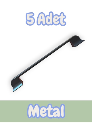 Beta Çizgili Antrasit Alüminyum Metal Lüks Modern Mobilya Çekmece Mutfak Dolabı Kulpu 160mm-192mm 5 Adet Antrasit