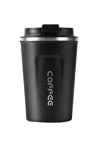 Ranyeek 304 Paslanmaz Çelik Vakumlu Isı Saklama Bardak, Soğuk/sıcak İçecek Tutar, Taşınabilir Büro/kahve Kupsu, Siyah 380ml Siyah