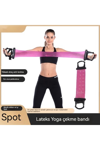 Aurora Lateks Yogaçekme Kemeri Fiziki Ekipmanlar Pembe