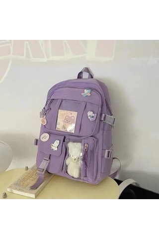 Zyzqstore Sevimli Okul Çantası - Beyaz, Kız Öğrenci İçin Beyaz