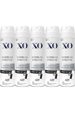 Xo Invisible & Effective Cooton Oil Kadın Sprey Deodorant 5 x 150 ML