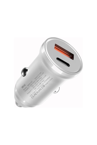 Kosona Beyaz 30w Qc4.0+pd Çift Usb Arabalığın Şarj Cihazı, 5a Type-c Arabalığın Sigara Çakmak Soketi, Akıllı Sıcaklık Korumalı, 12-24v Geniş Voltajlı