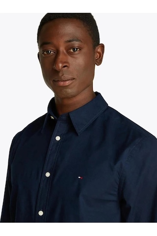 Flex Poplın Kent Collar Sf Shırt Erkek Mavi Gömlek - Mw0mw38137 Mavi