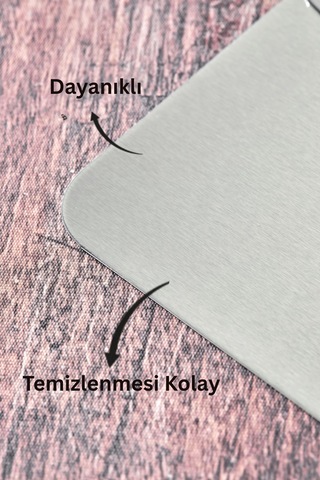 Paslanmaz Çelik Kesme Tahtası 3'lü Set Metal