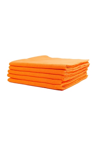 Klın Zero Finish Hd Mikrofiber Lazer Kesim Çok Amaçlı Silme Bez 5'li Paket Turuncu - 40x40cm