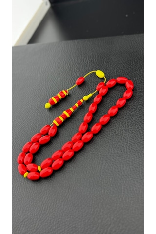 Arizona Kehribar Tesbih Hcz-model Jmngr Kırmızı - Sarı