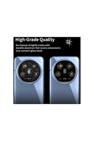 Xiaomi Mi 14 Ultra Uyumlu Kamera Lens Koruyucu Camı Siyah Çerceveli Temperli Lens Koruma Cam