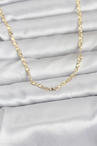 Cm 14k Gold Renk Lazer Zincirli Model 60 Cm Kadın Kolye - Tj-bko10976 Gümüş