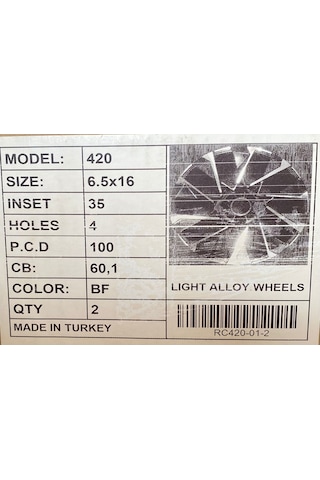 16x6.5 R1 420 4x100 Renault Clio Jant Takım