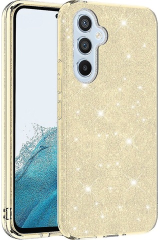 Samsung Uyumlu Galaxy A14 Kılıf Zore Shining Silikon Gold