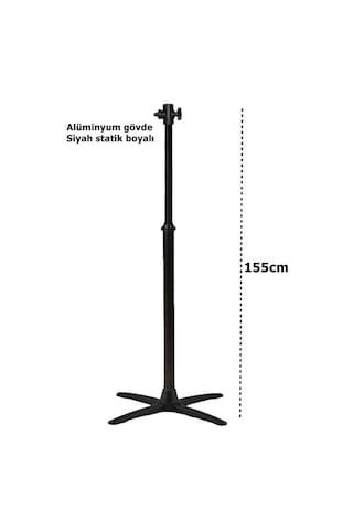 Soba Ayağı Çok Amaçlı Lüks Alüminyum Ayak 155 Cm Siyah
