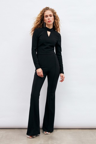 Sateen İspanyol Paça Pantolon - Siyah-132913 Siyah