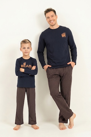 Arnetta Baba Oğul Bear Club Lacivert Uzun Kol Pijama Takım Ar3824-a-v1 Ar3824-a-v1