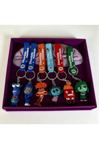 6 Lı Ters Yüz Duygular Karakter Anahtarlık Veya Çanta Süsü Çok Renkli