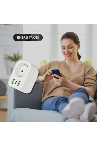 Onvec Usb Type-c Akıllı Tekli Priz, Wifi + Ble, Google Home Ve Amazon Alexa Uyumlu, Uzaktan Kontrol