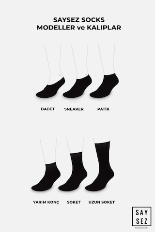 Bambu Kadın Lastiksiz Siyah Soket Dikişsiz Premium Çorap 3'lü Pkt Siyah