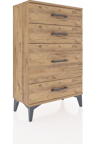 Arges Komodin 4 Çekmeceli 60x30x96 Çam-çam Çam
