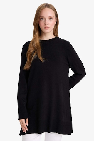 Defacto Regular Fit Bisiklet Yaka Yırtmaçlı Basic Düz Tunik H3431az25wnbk27 Siyah