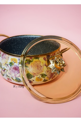 Rose Deluxe 5 Parça Granit Tencere Seti Pembe
