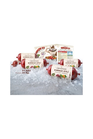 Kırmızı Etli Tahılsız Sebzeli Barf Köpek Maması 20 Kg - 740 G X 27