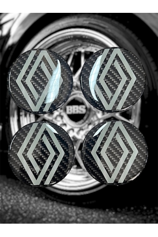 Renault Jant Göbeği 4 Lü Oto Universal Jant Göbeği Damla Etiket 3d Jant Arması Damla Sticker Seti Çok Renkli
