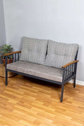 Bank Minderi İç Ve Dış Mekan Oturma Minderi Bahçe Minderi Su İtici Güneş Dayanımlı Kumaş 100x45 Gri