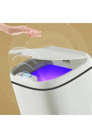 Akıllı Teknolojik Antibakteriyel Sensörlü Çöp Kovası 20 Litre Beyaz