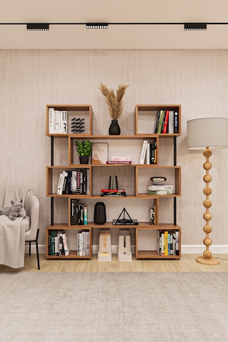 Asra Trend Modern Ayarlanabilir Raflı Ev Ofis Kitaplık %100 Mdf Dekoratif Kütüphane Kitaplık Dk02 Petra