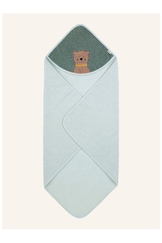 Sterntaler Kapüşonlu Bebek Havlusu Bär Ben, 80x80 Cm, Pamuk Frotte Yeşil