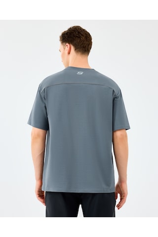 Skechers M Graphic Tee Reflect Logo Oversize T-shirt Erkek Gri Tshirt S231094-3998 gri