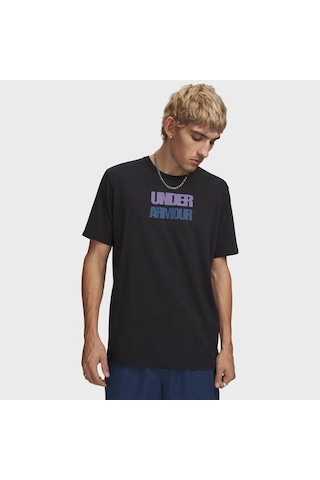 Under Armour Block Logo Erkek Siyah Polo Yaka Tişört