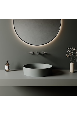 Creavit Loop Yuvarlak Masa Üstü Çanak Lavabo Ø45 Cm Extra Cool Grey Lp145