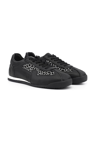 Gönderi(R) Gönderi R Kadın Siyah Lastik Bağcıklı Hakiki Deri Sneaker Ddza83742547