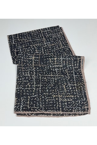 Lop Soft Pamuk Eşarp-06305 Vizon-siyah